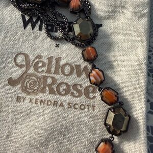 Kendra Scott Orange and Gunmetal Necklace